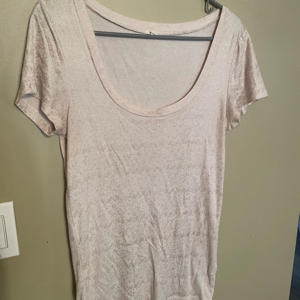 J Crew Cotton Glitter Metallic T Shirt Medium M